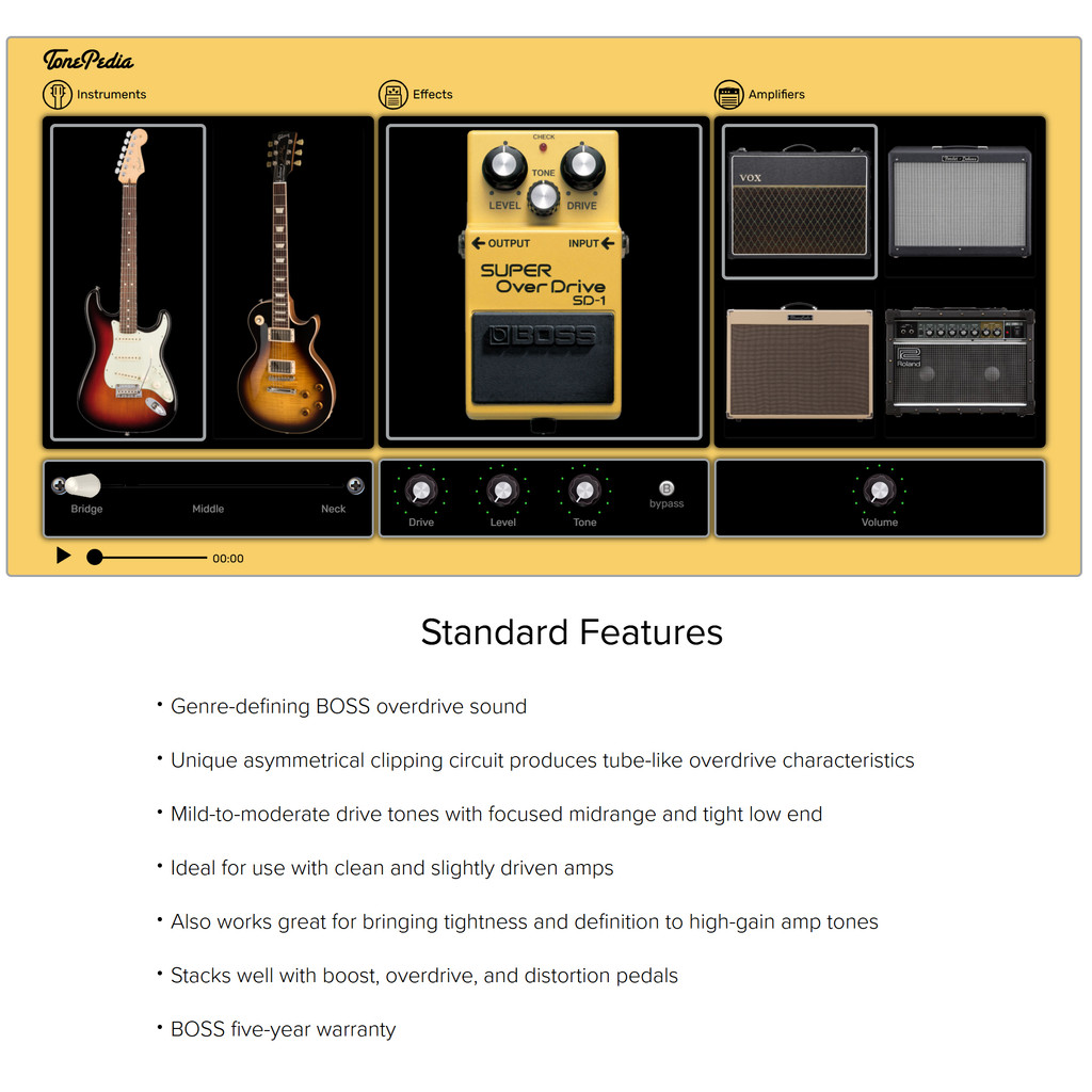 ⭐ศูนย์ไทย⭐ Boss® เอฟเฟคกีตาร์ Super Overdrive รุ่น SD-1 **เอฟเฟคระดับตำนาน** - รูปที่ 5