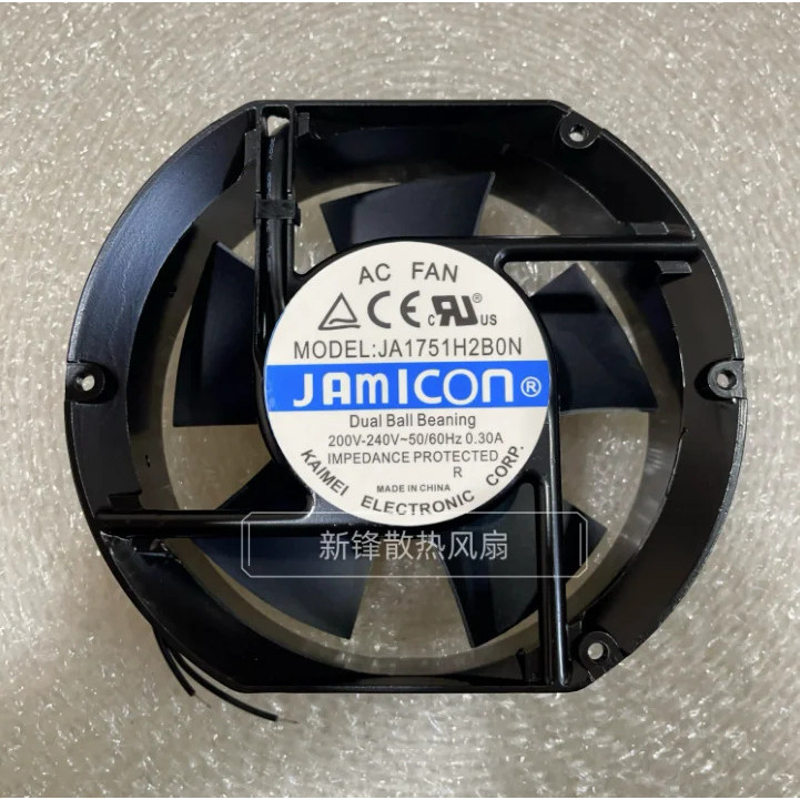 JAMICON JA17251H2B0N AC 220-240V 0.30A 172x150x51 มม. พัดลมระบายความร้อนเซิร์ฟเวอร์ 2 สาย