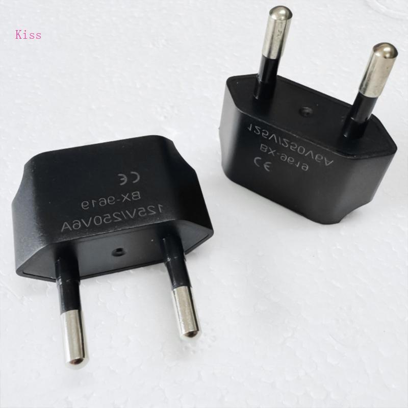Kiss Travel US to Europe Power Plug Adapter Flat to Round American to Europe