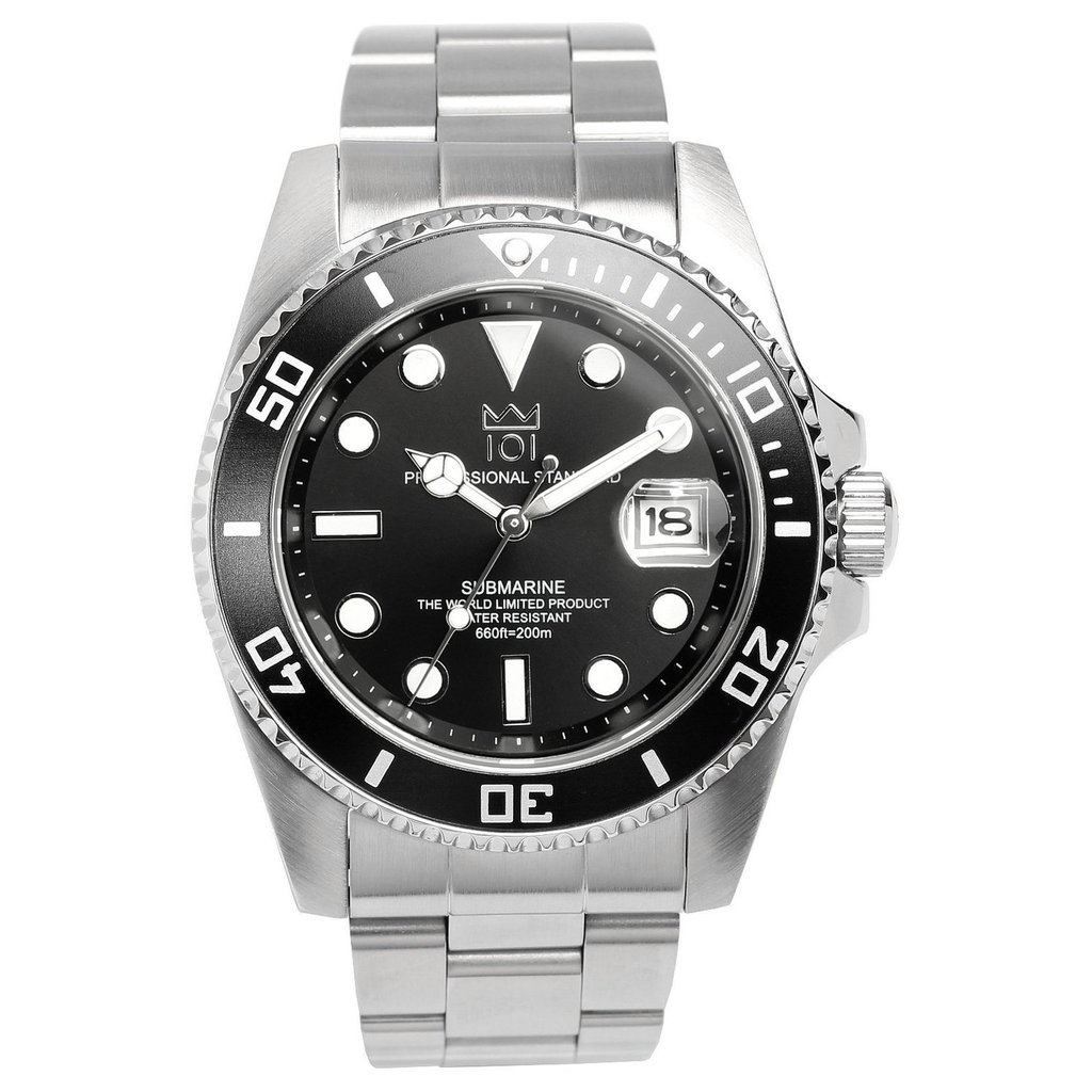 [HYAKUICHI 101] 1st Hyakuichi Quartz Divers Watch Date Display 20 Bar Water Resistance Wristwatch HY