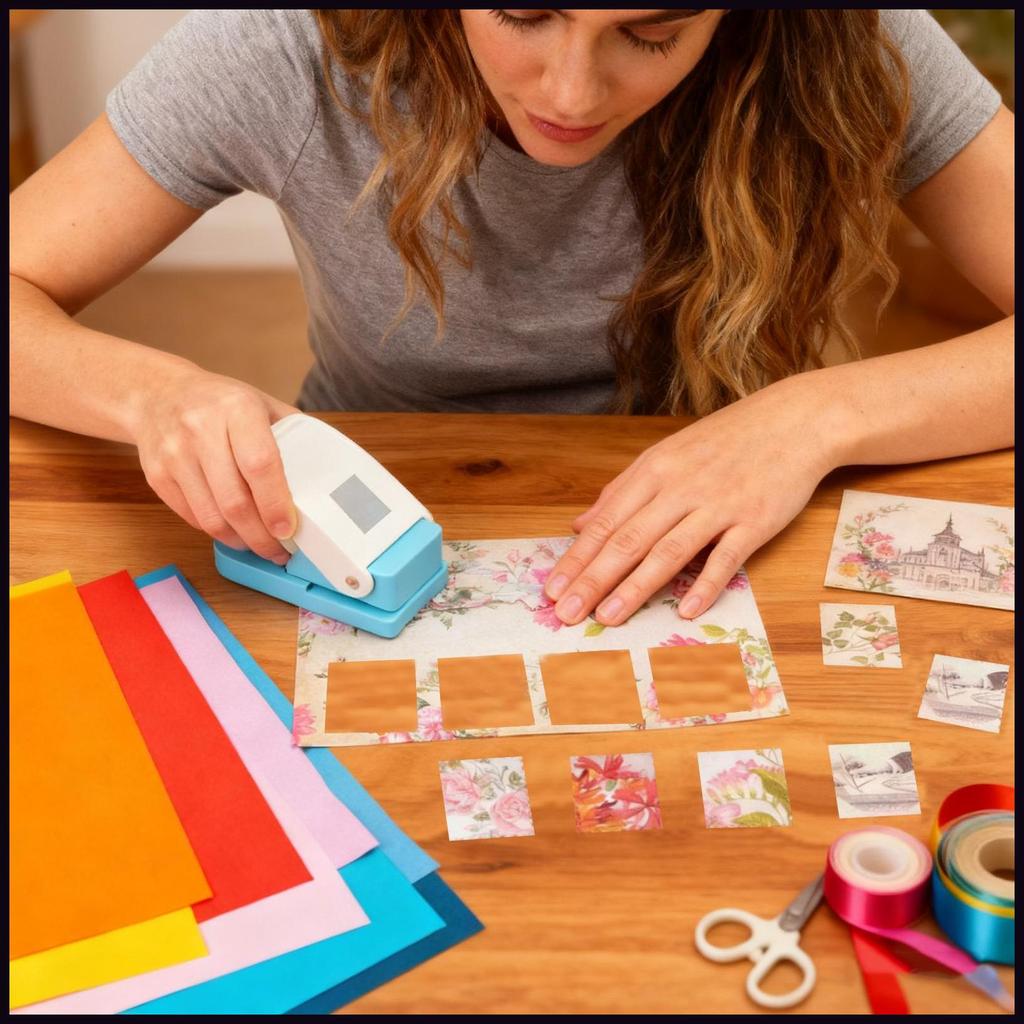 Square Puncher แบบพกพา Craft Lever Square Punches สําหรับกระดาษศิลปะสําหรับ Crafting Scrapbooking Ca