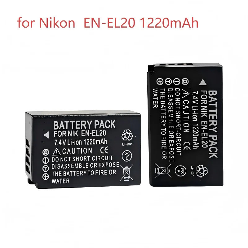 EN-EL20 สําหรับ Nikon COOLPIX P1000 P950 J1 J2 J3 S1 กล้องแบตเตอรี่ชาร์จ 1220mAh 7.4V