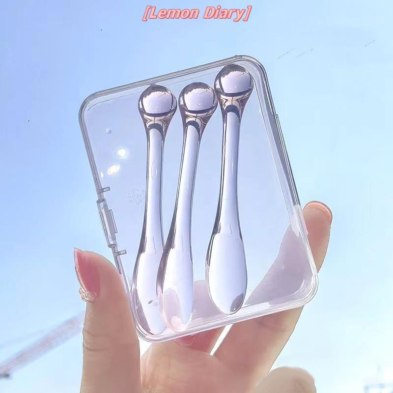 แอลดี| 1/3ชิ้นอะคริลิเครื่องสําอางไม้พายตักพร้อมกล่องใบหน้าครีมหน้ากากโคลนผสมช้อนเครื่องมือความงามดูดซับลูกกลิ้งใบหน้า ผู้สมัคร ใหม่