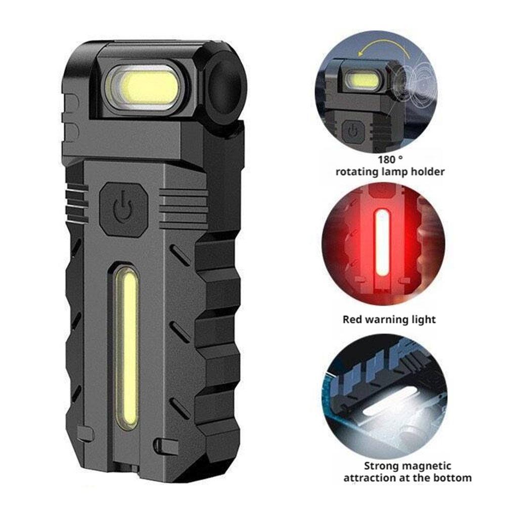 ไฟฉาย LED ขนาดกระทัดรัด มีแม่เหล็ก ชาร์จ USB สะดวกพกพา ส่องสว่างฉุกเฉินกลางแจ้ง