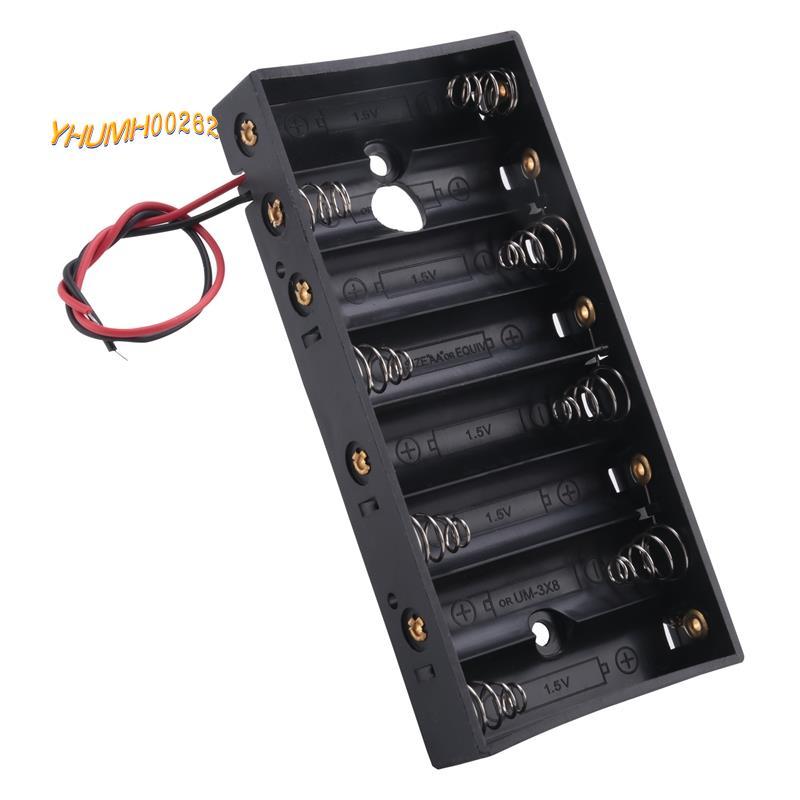 [Bestseller Y2]New Plastic 8 X 1.5V AA 2A CELL Battery Holder Storage Box standard 12V Case With Lea
