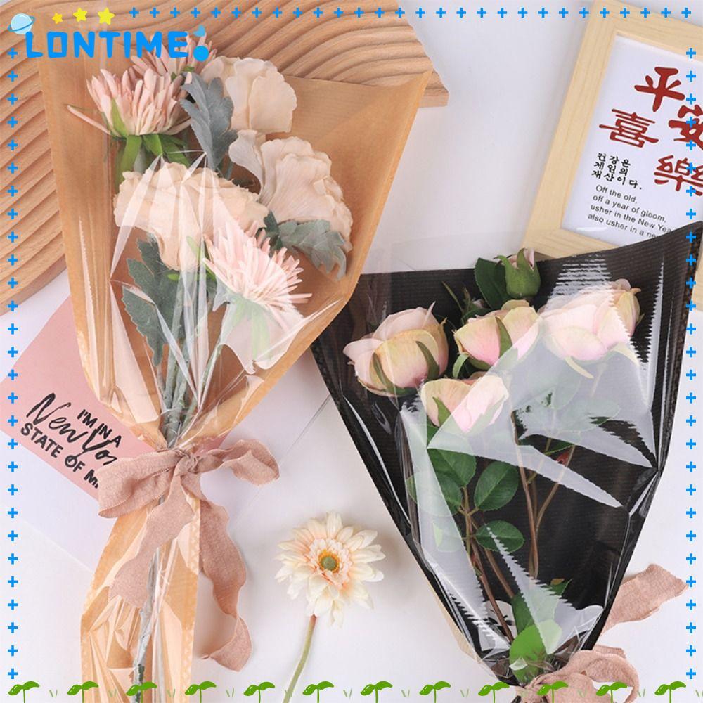 LONTIME 20/30PCS Rose Packing Sleeve Bag, Plastic Bouquet Packing Bag, Wrapping Sleeve Single Rose F