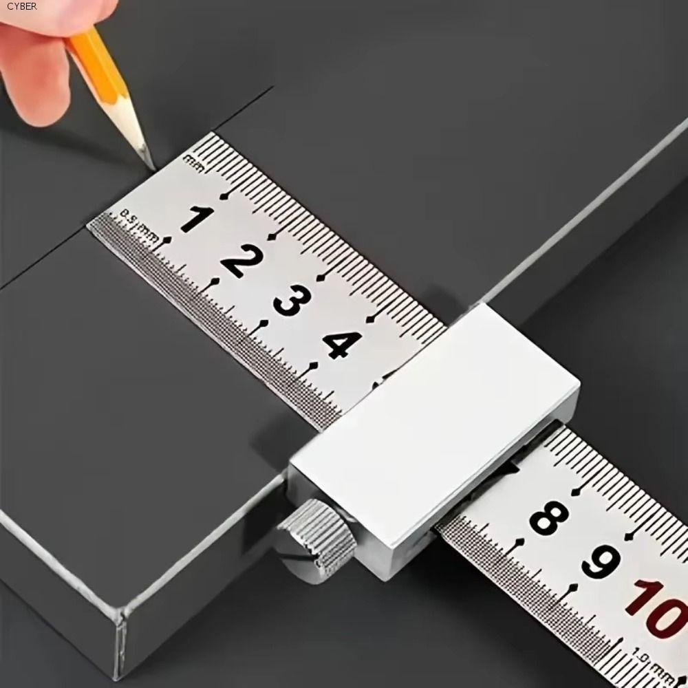 CYBER Woodworking Steel Ruler, Metal Carpenter Heavy Duty Straight Ruler Gauge, Perground Clear Scal