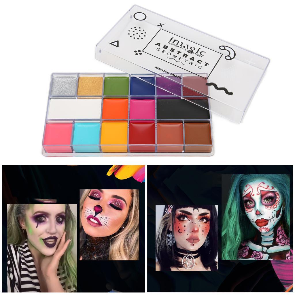 16 สี Face Body Paint Oil Athena ภาพวาด Palette ติดทนนานสําหรับฮาโลวีนคอสเพลย์เครื่องแต่งกาย