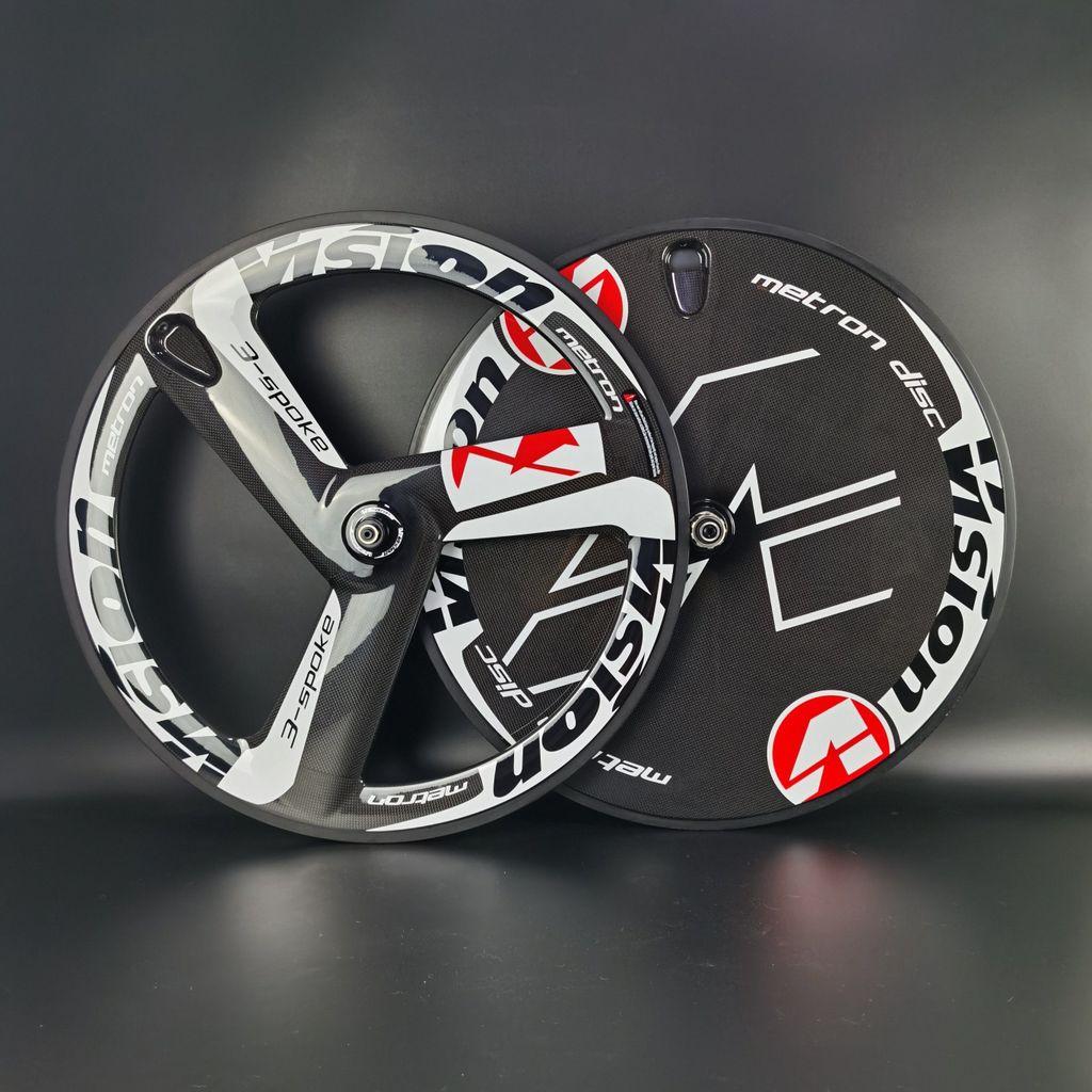 Vision ชุดล้อยาง 700C คาร์บอนไฟเบอร์เคลือบโลโก้ พร้อม Dead Flywheel