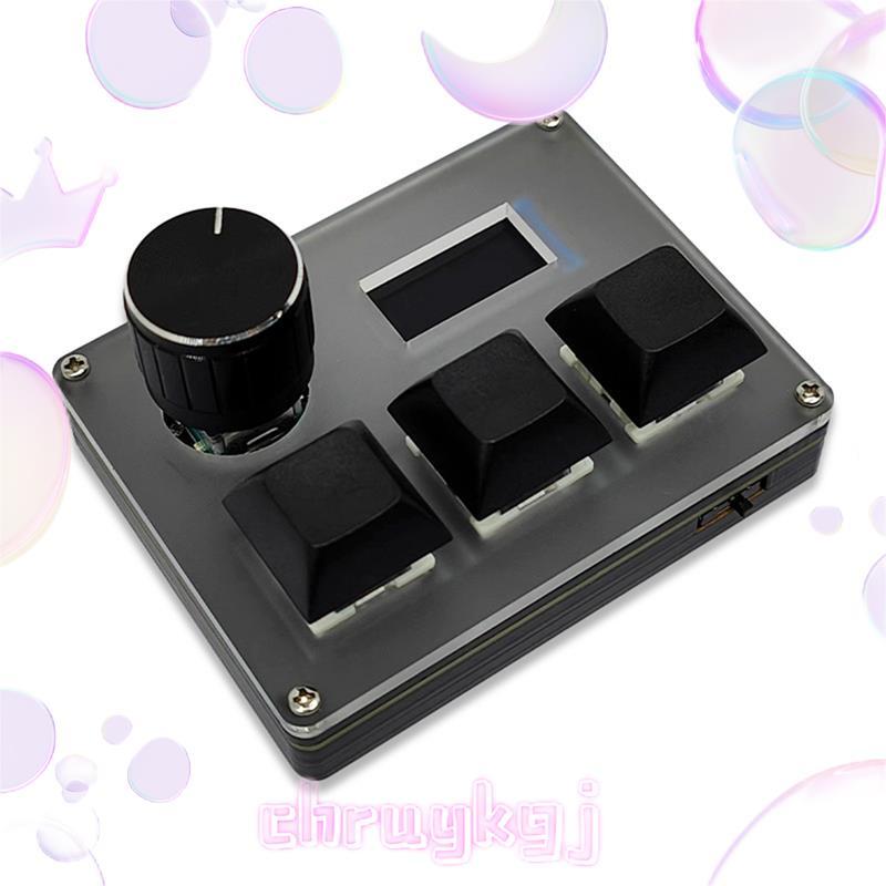 3-Key คีย์บอร์ดแบบกําหนดเองแบบมีสาย Blue Switch OSU คีย์บอร์ดเกมพร้อมหน้าจอลูกบิด RGB คัดลอกวาง Shot