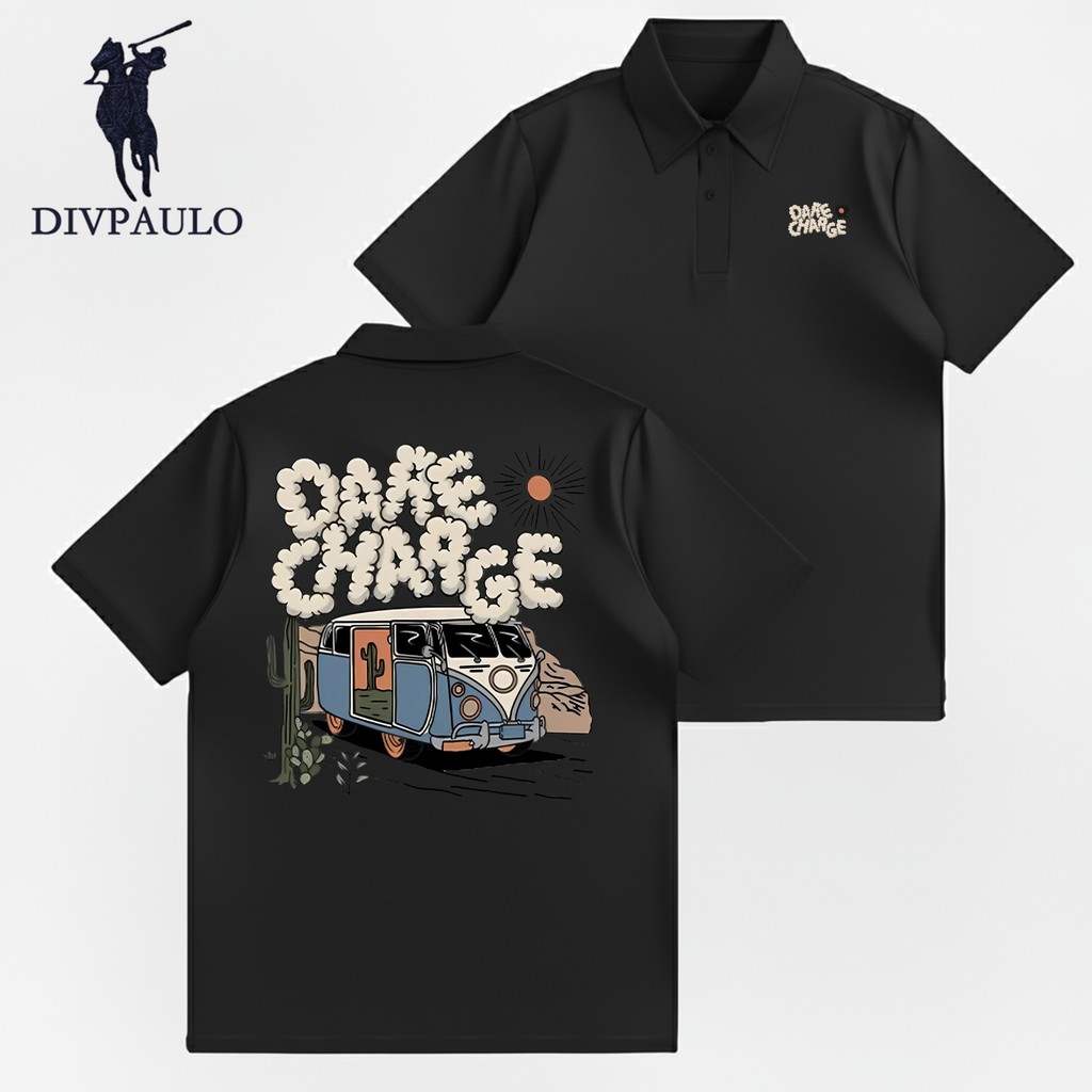 DIVPAULO PoloShirt D Collection 9001-DC ผ้าหนาทรงสวย ใส่ได้ทั้งชายหญิง ทรงหลวมสบาย รีดง่าย เสื้อยืดโปโลสีพื้น