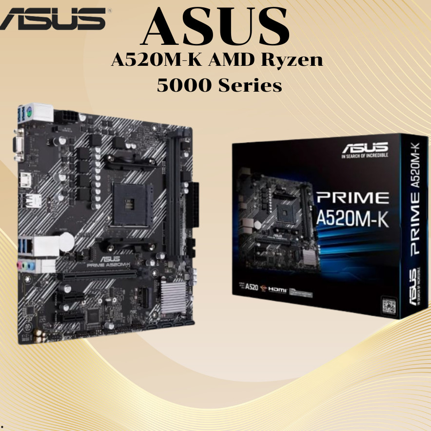 ASUS PRIME A520M-K AMD Ryzen 5000/3000 AM4 Micro-ATX Motherboard M.2 HDMI 2.1 4K 60Hz DDR4 MB