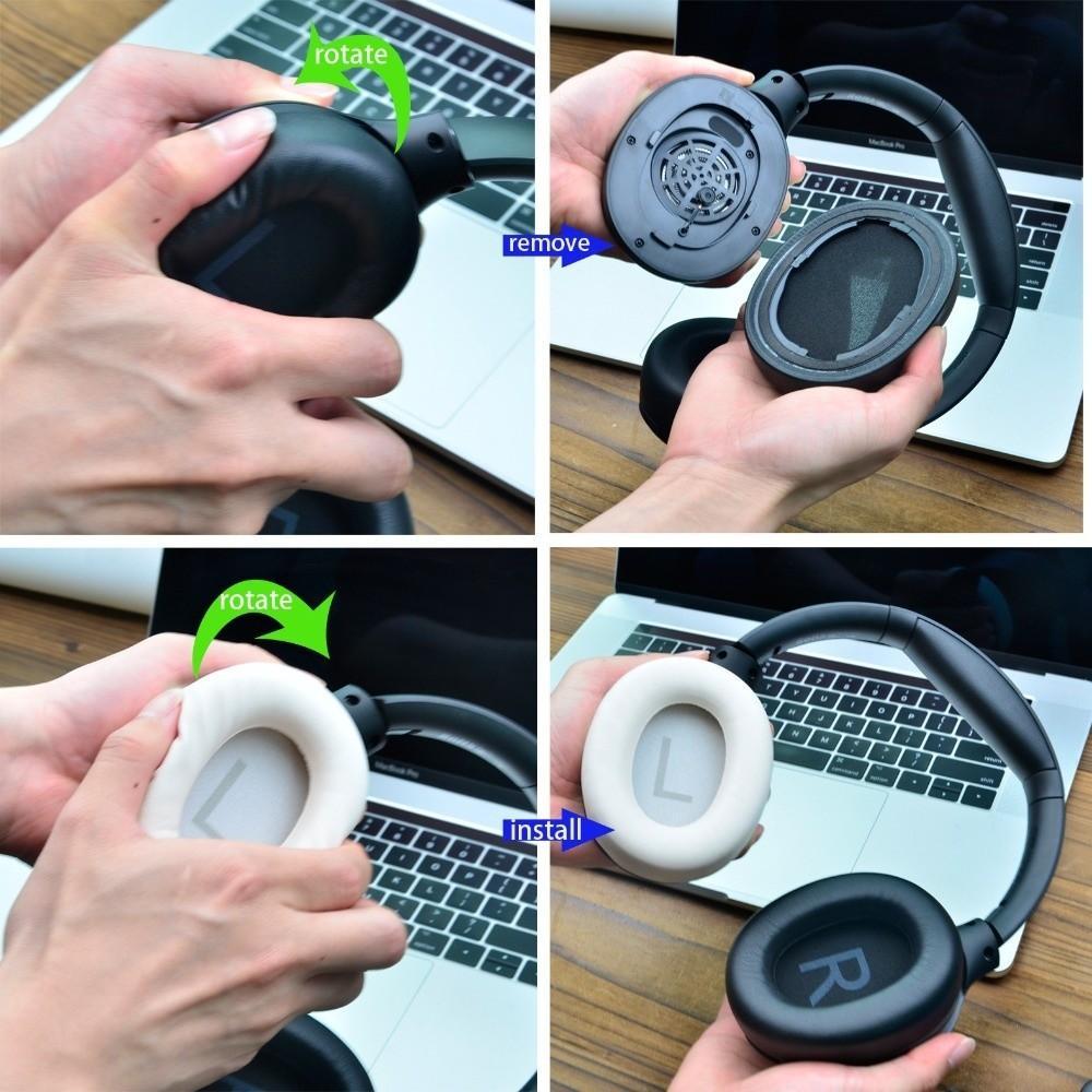 WITTE 1 คู่หูฟังแผ่นรองหูฟัง,ฟองน้ําโฟมเปลี่ยนชุดหูฟัง Earmuff,โปรตีนหนังหูฟังแถบคาดศีรษะสําหรับ QCY H3/H3 Lite / TOZO HT2/HT 2 หูฟังซ่อม ราคา ถูกที่สุด ดีลบีเคเค แกลเลอรีภาพที่ 6