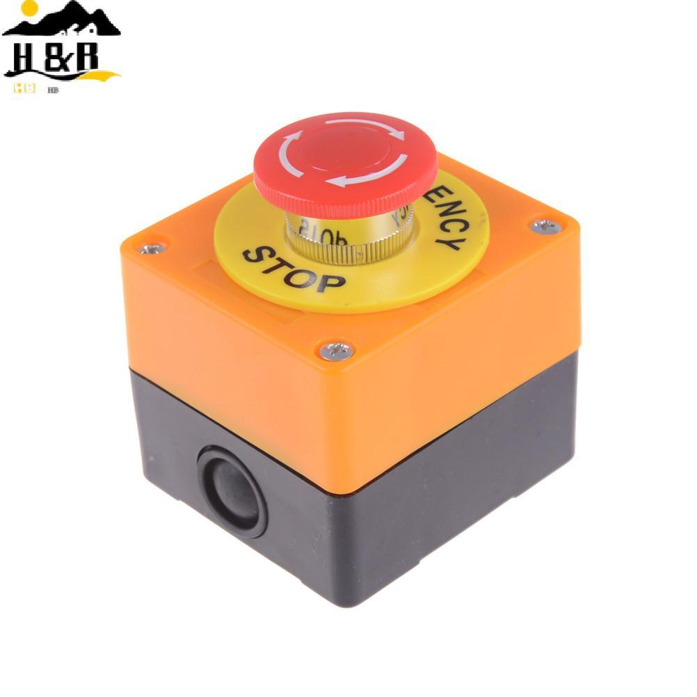 H&B Red Sign Mushroom Emergency Stop Push Button Switch Station 1 NO 1 NC {th}