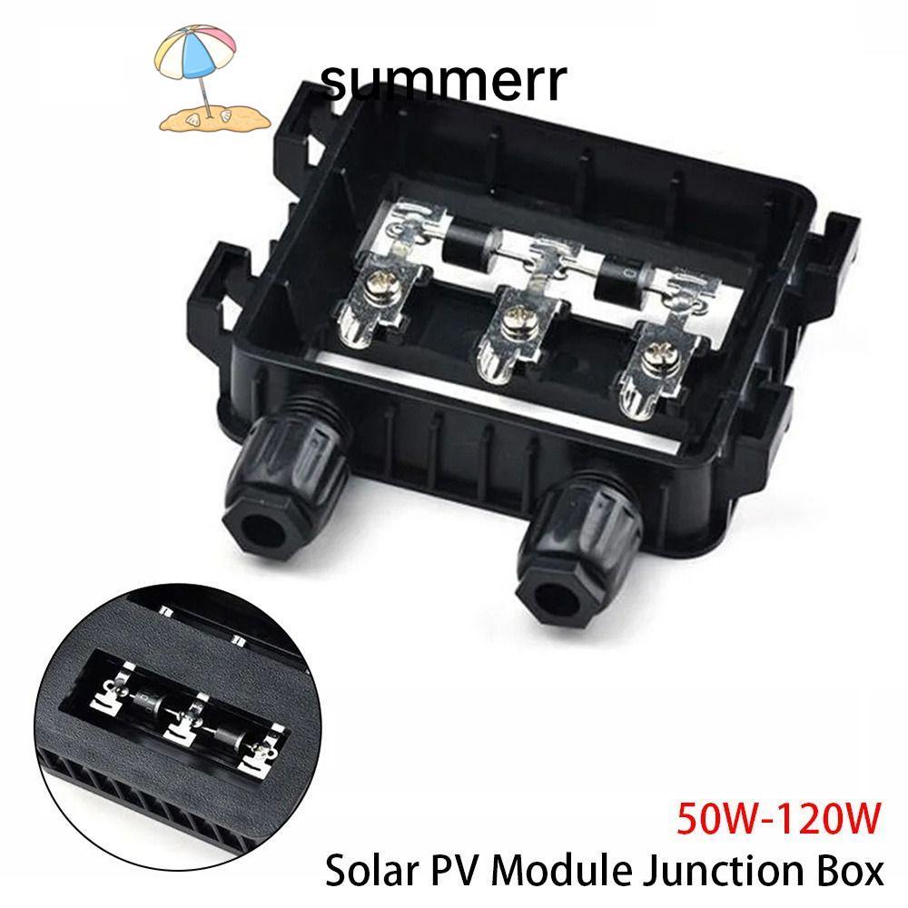 SUMMERR 1 ชิ้นกล่อง, IP65 กันน้ําเครื่องมือทดสอบไฟฟ้า PV โมดูลกล่อง,สําหรับ 6.5A แผงสีดํา 50 W-120 W