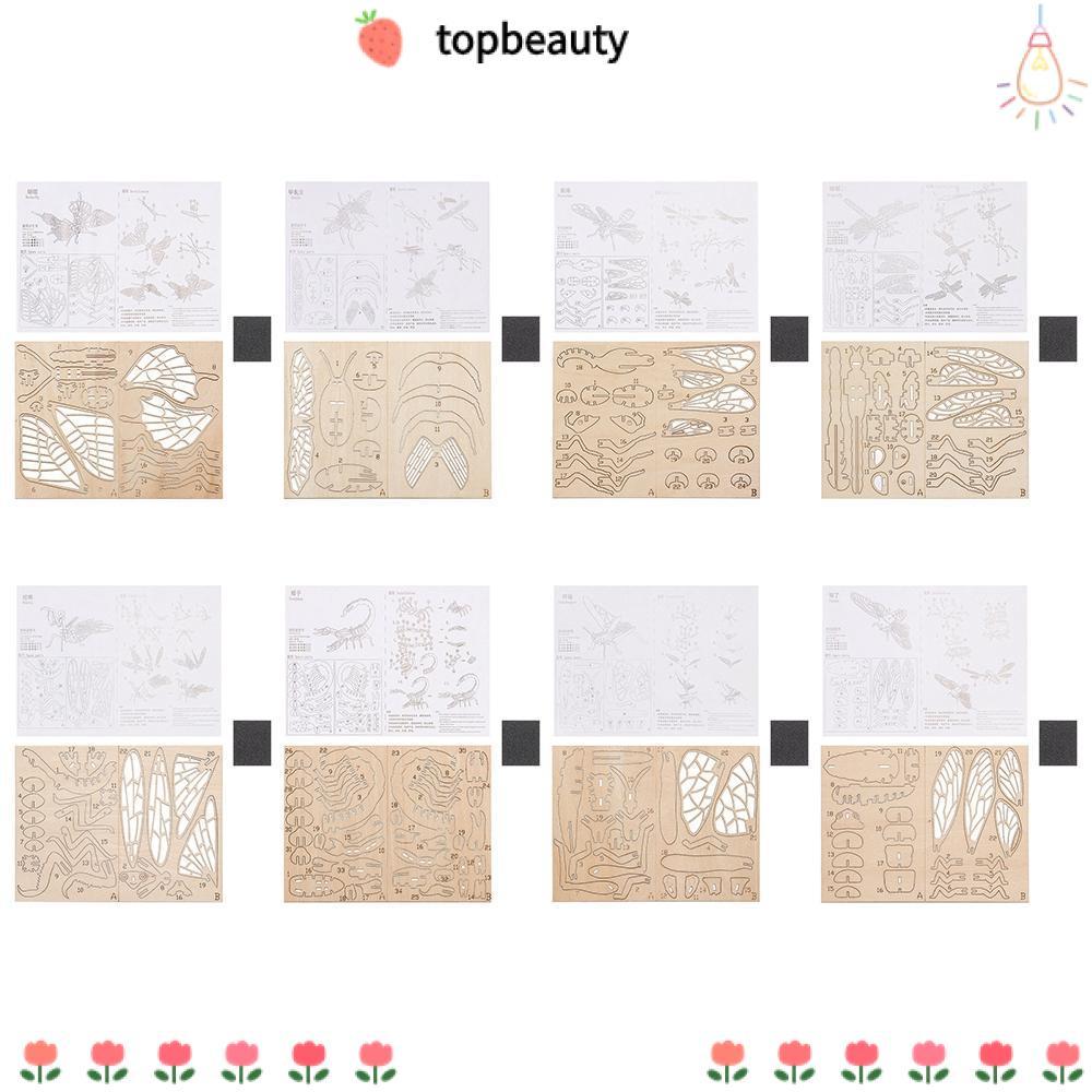 TOPBEAUTY Montessori Puzzle 8 รูปแบบของเล่นเด็กปริศนาไม้ทํามือ
