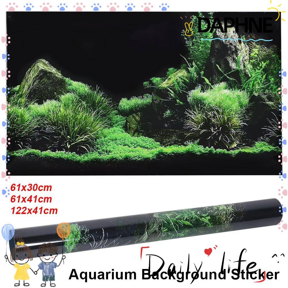 DAPHNE 1 ชิ้นสติกเกอร์ตู้ปลา, น้ําหญ้าปลา Seafloor Aquarium พื้นหลังสติกเกอร์, 120x41 ซม.กาว PVC พื้นหลังภาพวาดตกแต่ง