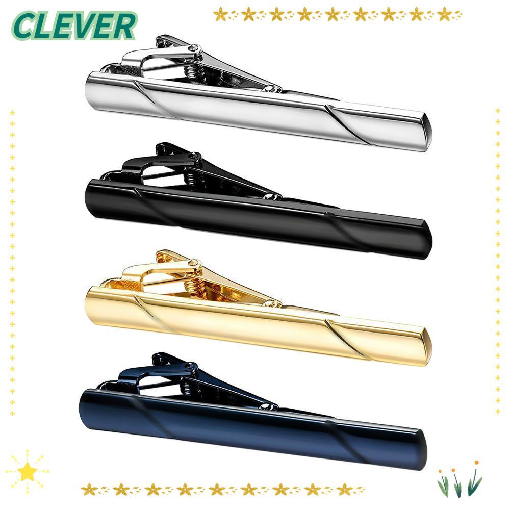 CLEVER Tie Clip Upscale Metal Wedding Tie Pin