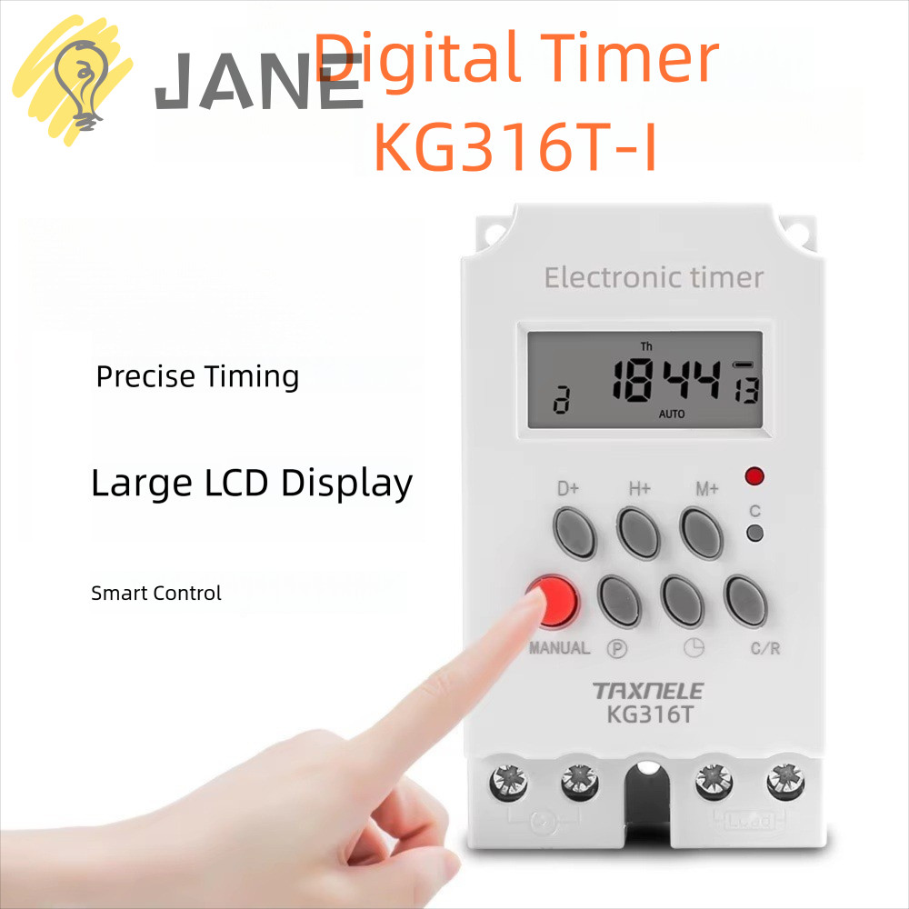 JANE Digital Timer, 12V 110V Timer Switch, ทนทาน 50/60Hz Display Relay 220V อุปกรณ์ไฟฟ้า Timer ช่างไ
