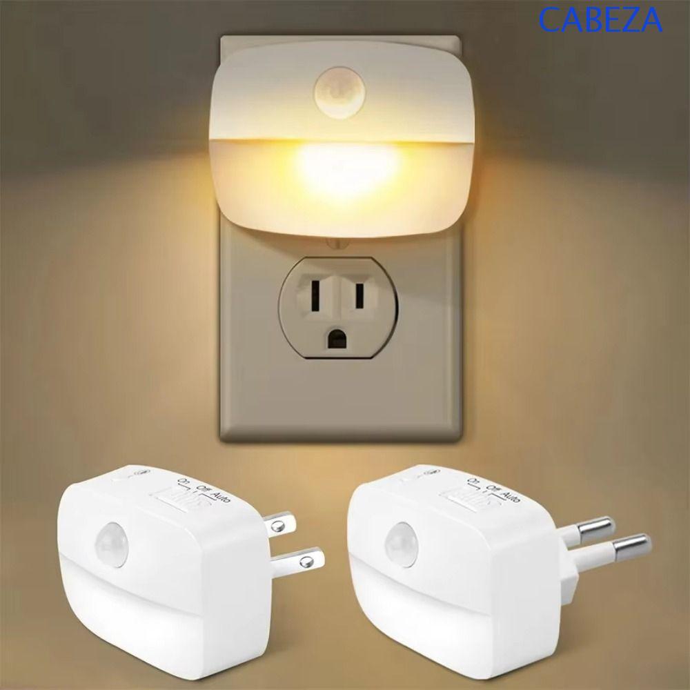 ไฟเหนี่ยวนํา CABEZA, Motion Sensor แบตเตอรี่ดําเนินการ Mini LED Night Light, ตู้ประหยัดพลังงาน EU US ปลั๊กไร้สายข้างเตียงโคมไฟกลางคืนบันได