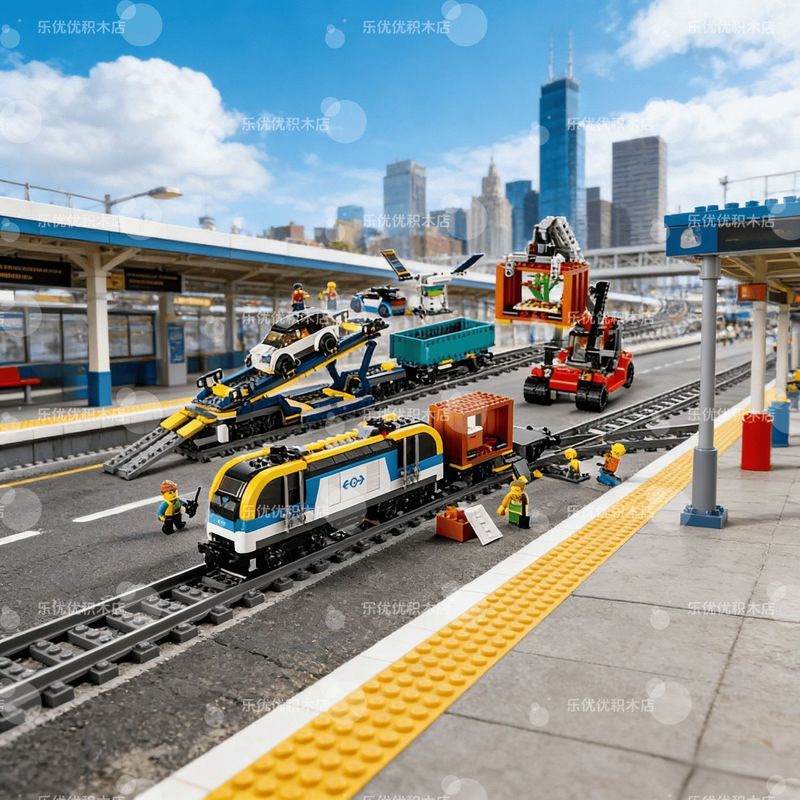 ใช้งานร่วมกับ Lego City Series รีโมทคอนโทรลรุ่นรถไฟ Freight 60336 ประกอบบล็อกตัวต่อรถไฟของเล่นของขวั