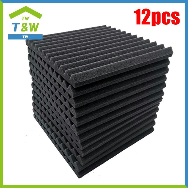 T&W 12pcs Soundproofing Foam Studio Acoustic Panels Absorption Treatment Panel {vn}