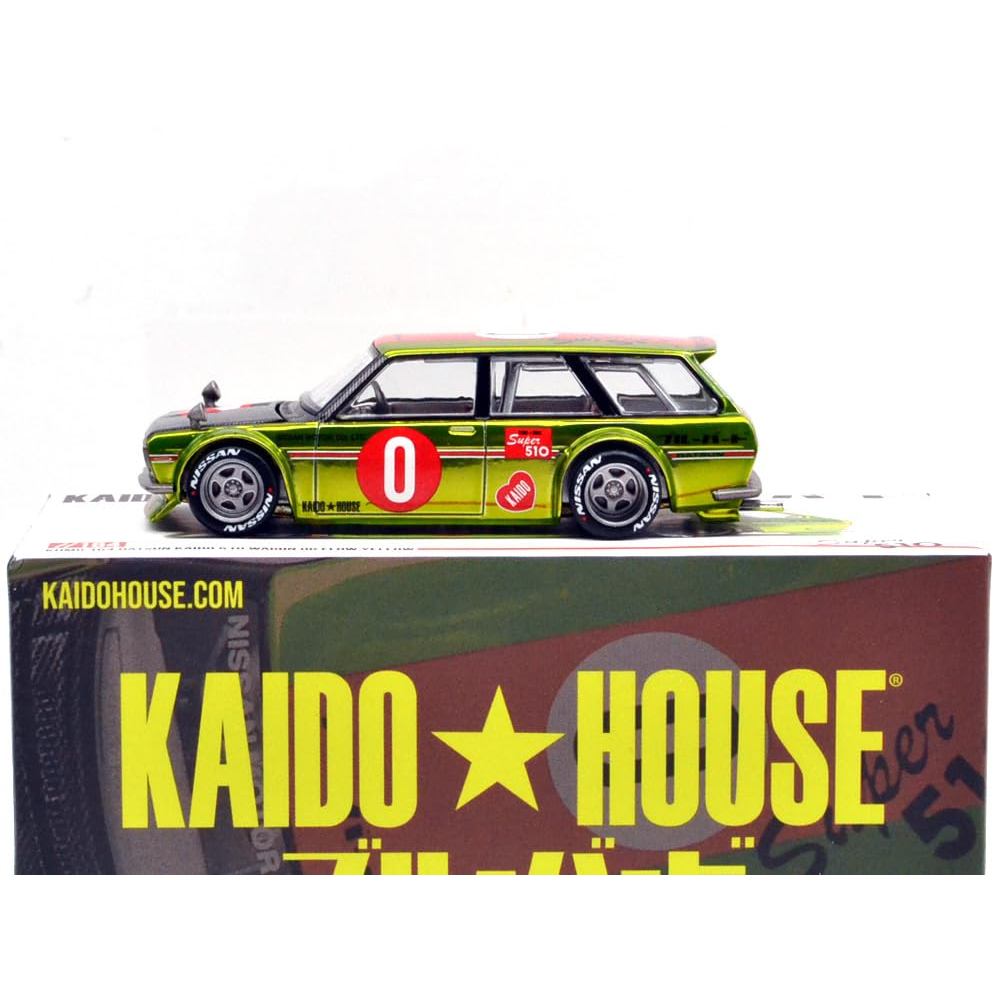 MINI GT 1:64 Scale KAIDO HOUSE - DATSUN 510 WAGON OG FLO - CHROME YELLOW - Kaido House - Datsun 510 
