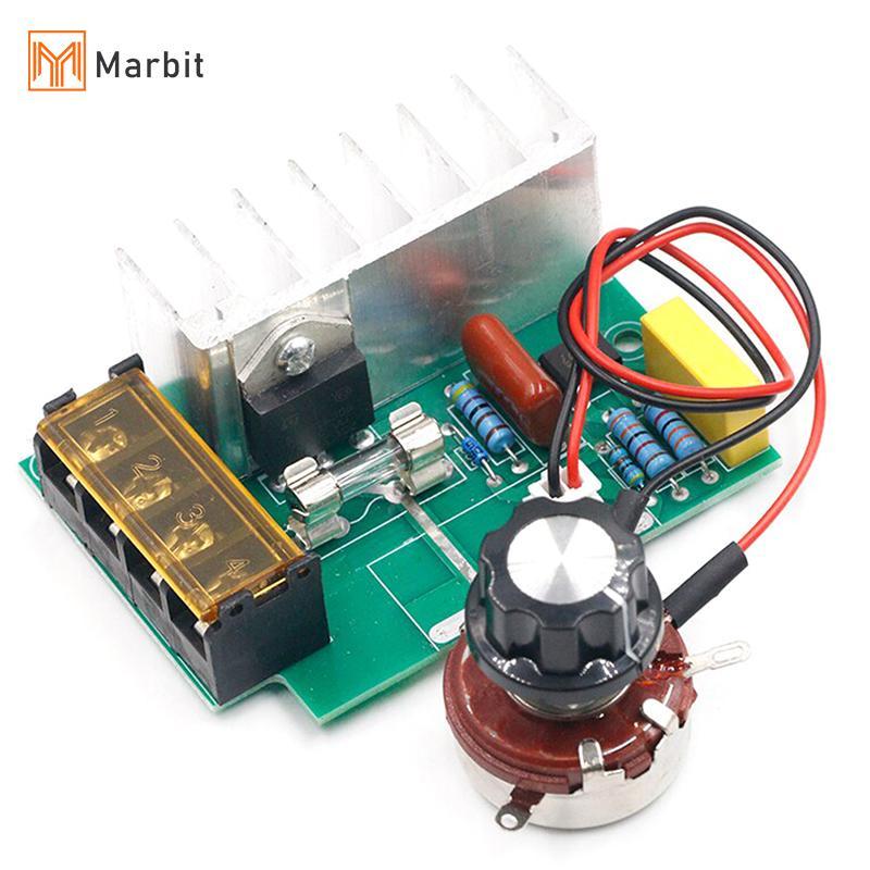 Marbit 4000W 0-220V AC SCR ตัวควบคุมแรงดันไฟฟ้าไฟฟ้ามอเตอร์ควบคุมความเร็ว Dimmers null