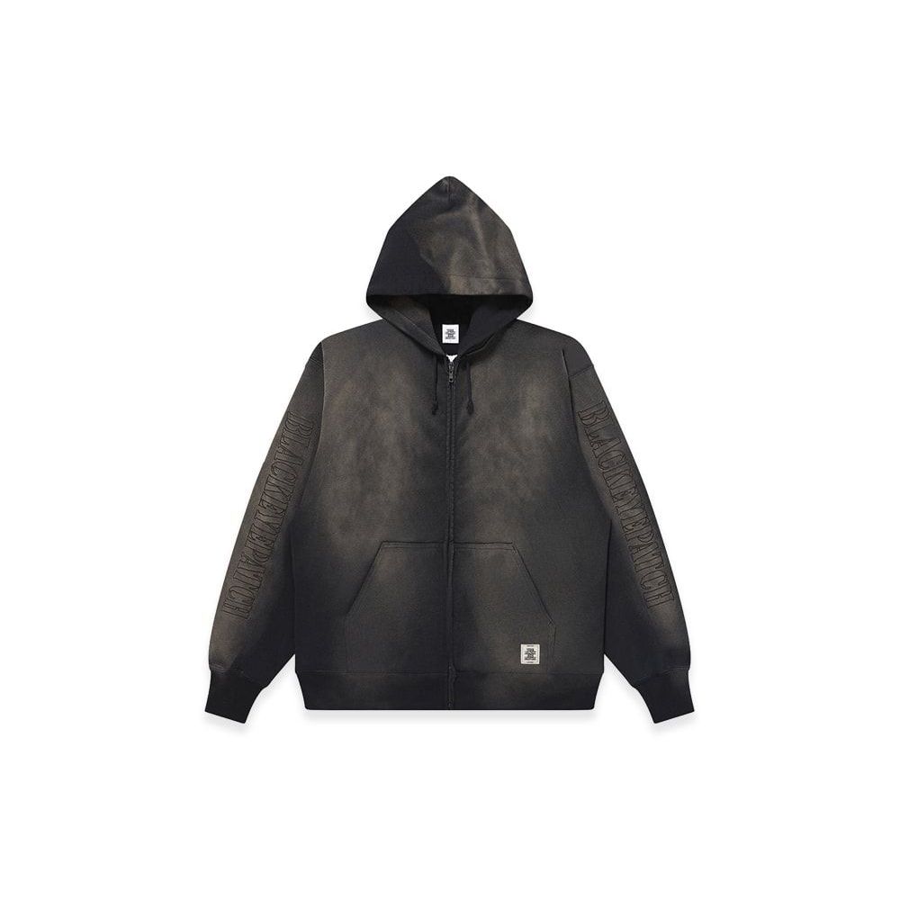 BlackEyePatch Stencil Logo Embroidered Faded Hoodie Black Unused