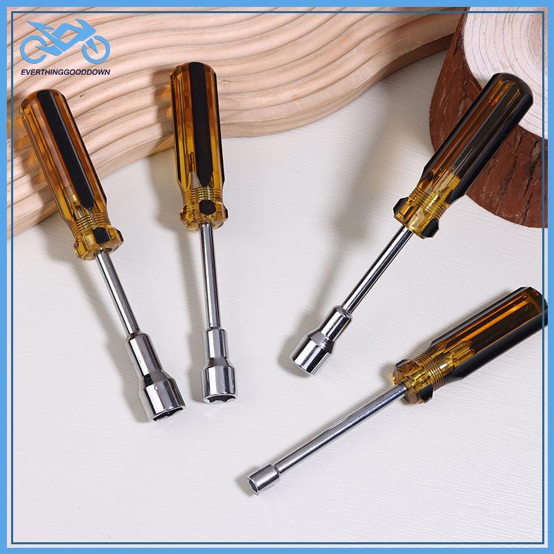 EVER 4/5/5.5/6/7/8/9/10/11/12/14 มม.Hex Soet Head Handle CRV Shaft Nut ไขควง NUT-wrench M3 M4 ไขควงป
