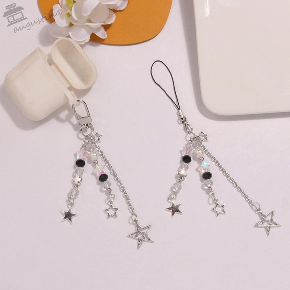 AUGUSTINA Y2K โทรศัพท์ Chain, Key Chains โทรศัพท์ Charm Y2K Star โทรศัพท์จี้, DIY พวงกุญแจสไตล์ Lany