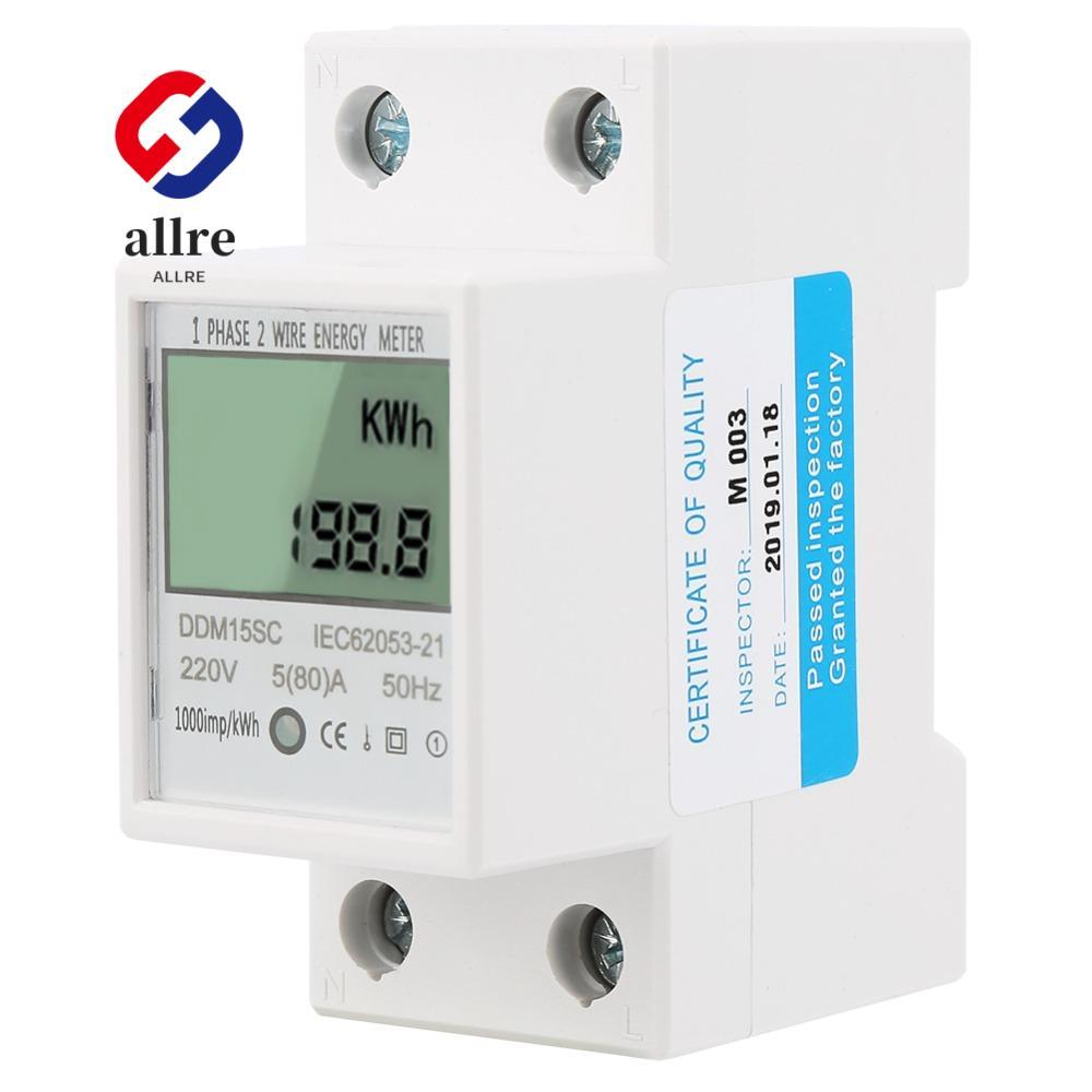 ALLRE KWh Meter, DDM15SC 5-80A Energy Meter, Precision Metering Single Phase Design 220/230V อิเล็กท