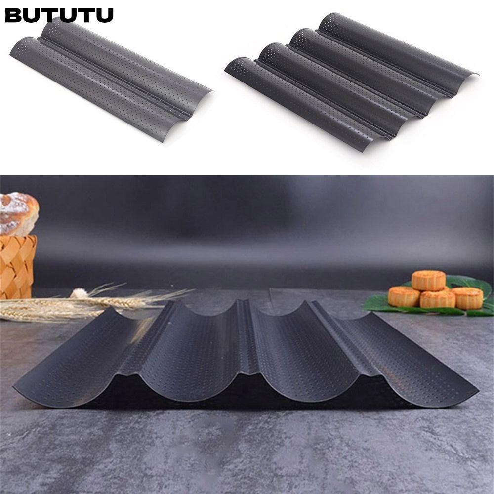 แม่พิมพ์ Baguette BUTU, Bakeware Nonstick Baguette Baking Tray, Waves Baking Tool French Bread Toast