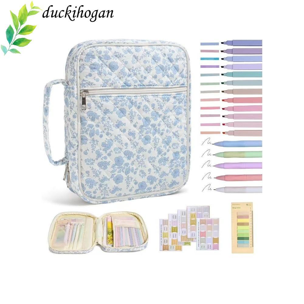 DUCQIHOGAN Bible Cover Bag,กระเป๋าซิป Handle Bible Cover , การออกแบบดอกไม้ Bible Journaling Kit สวดม