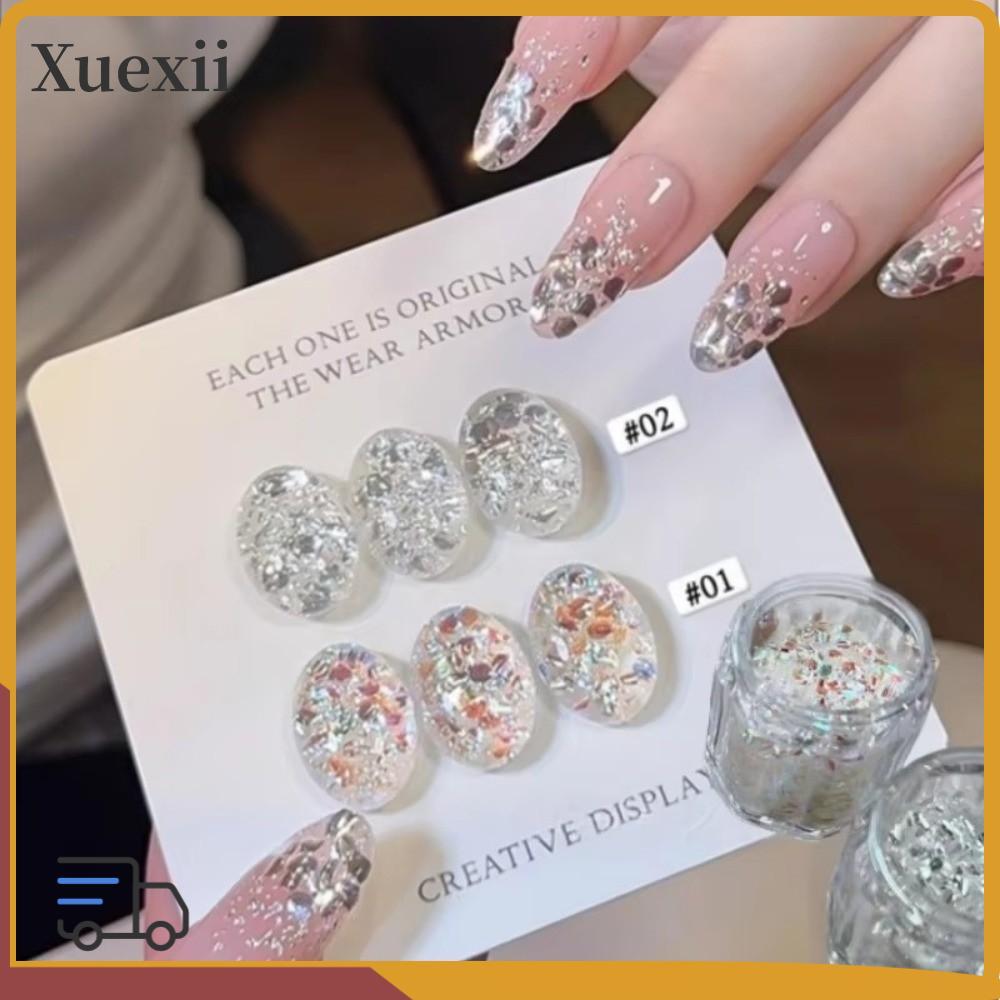 XUEXII Flash Nail Art, Sequins Glitter Nail Art Sequins, Blinking Nail Art DIY Nail Art Charms