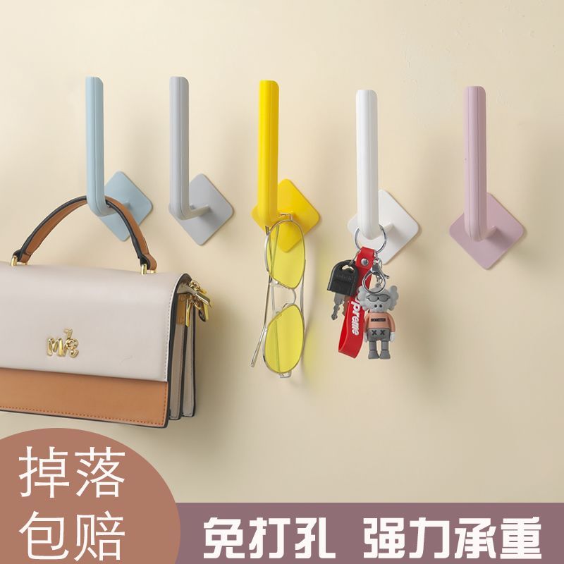 ตะขอเจาะฟรี Strong Sticky Hook Multi-Function Hook ตะขอติดผนังติดผนังรับน้ําหนักไม่ทําเครื่องหมายประ