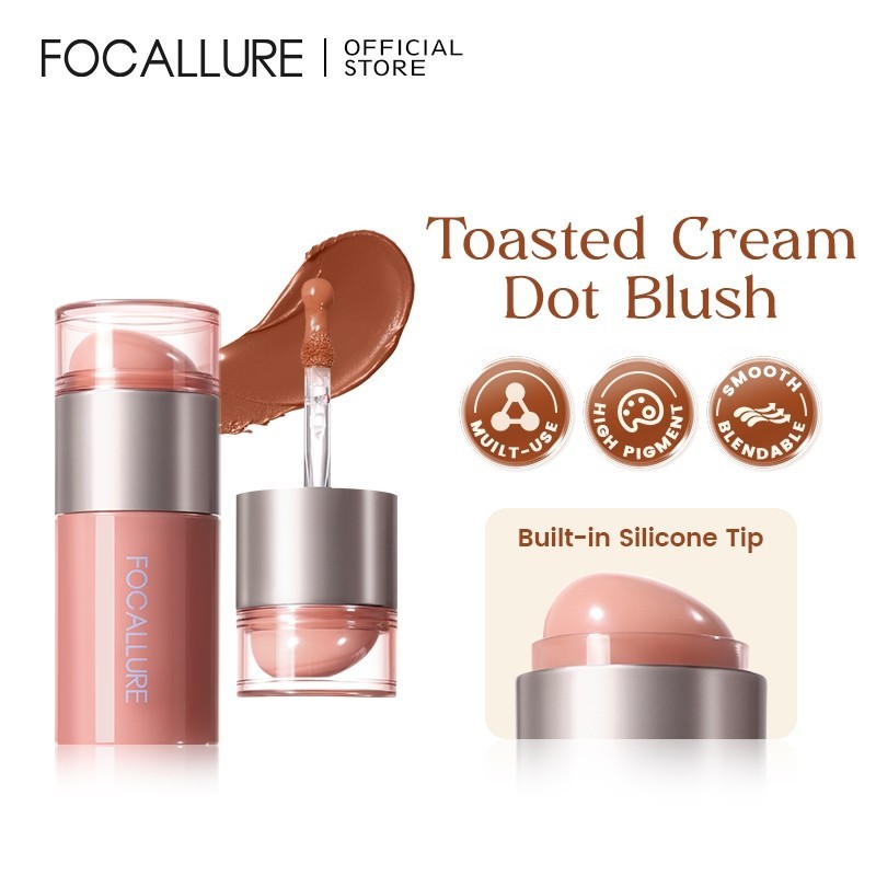 FOCALLURE Toasted Cream Dot Blush Long-lasting Multi-use Creamy Smooth Non-Caking Dot Blush Design F