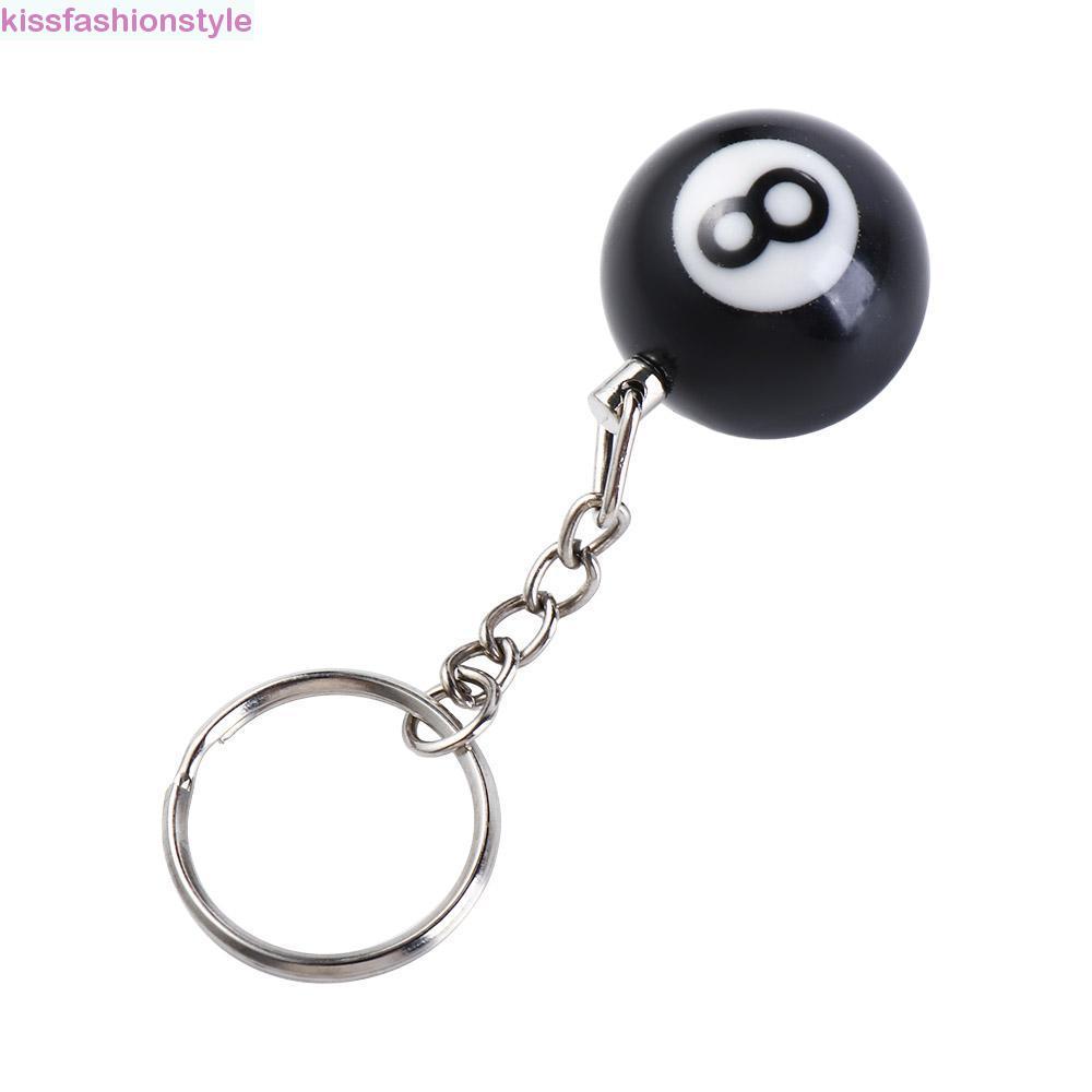 KISSFASHIONSTYLE บิลเลียดพวงกุญแจเครื่องประดับของขวัญ Creative Resin Ball Round Ball Bag Accessories