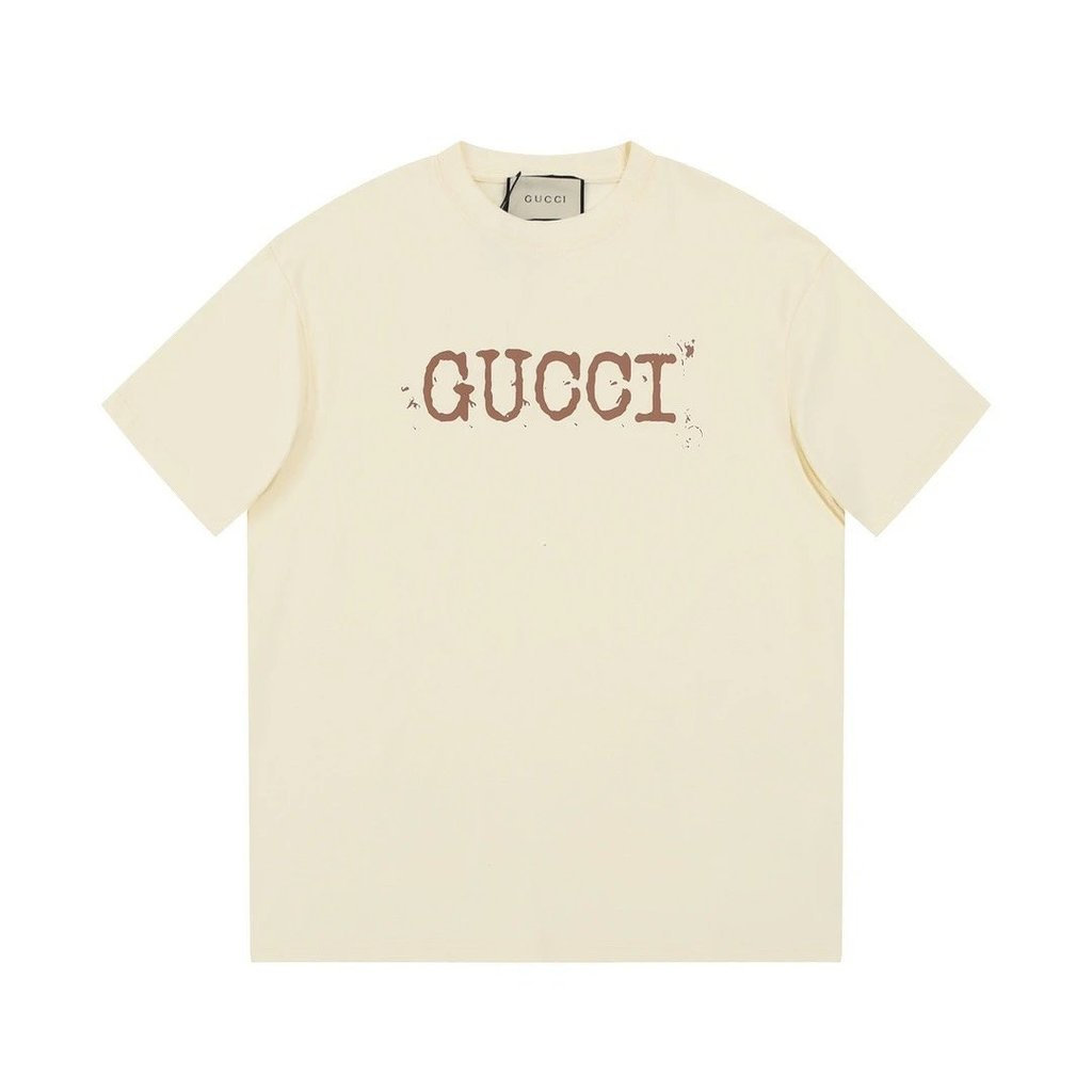 G & UCCI2026 Star Early Spring เสื้อยืดแขนสั้นสไตล์ใหม่ผู้ชายสไตล์ผู้หญิงคู่สไตล์ฐานด้านในรอบคอด้านใ