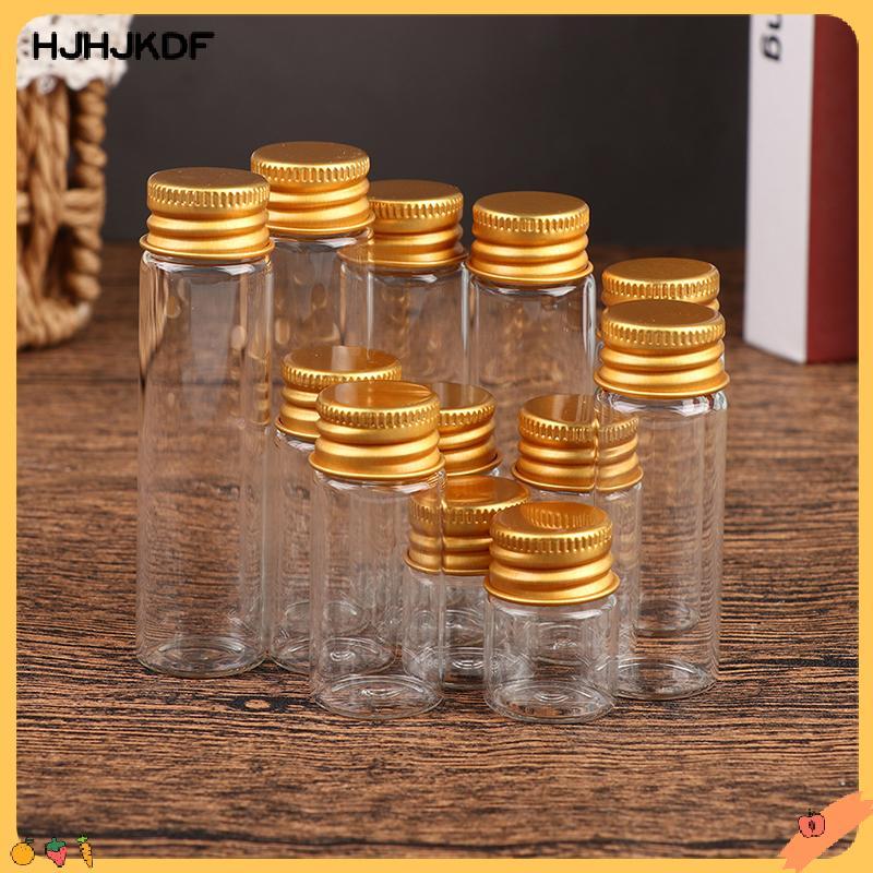 HJ 10 ชิ้น 5/7/10/14/18/20ML ขวดแก้ว ขวดแก้วจิ๋ว ขวดปิดผนึก ขวดปรารถนา DF