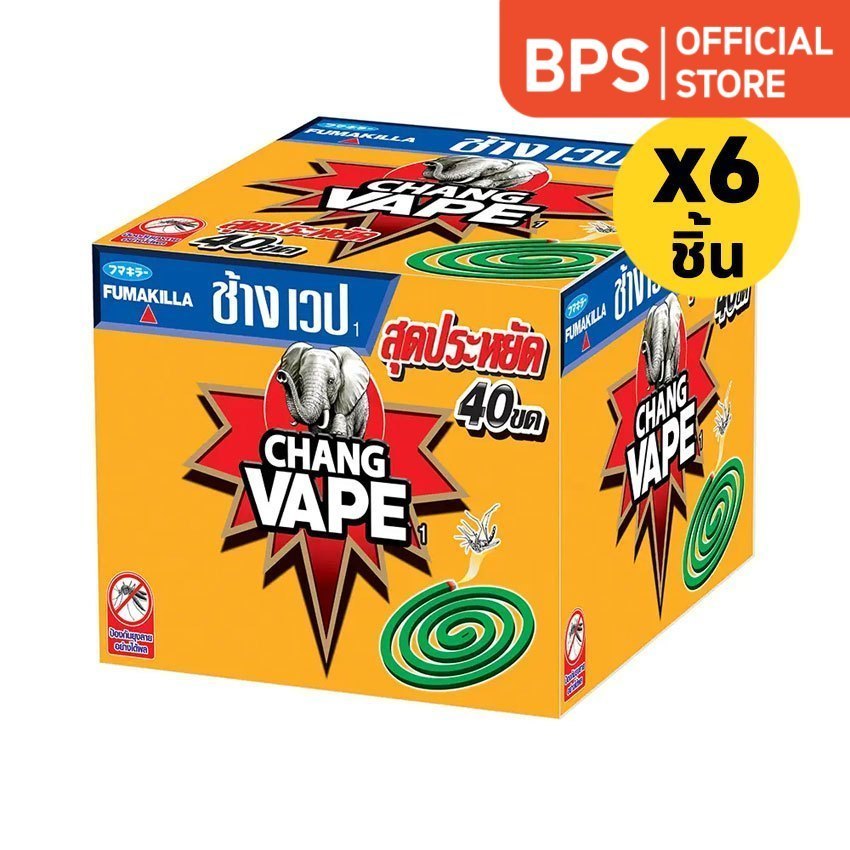 [ทั้งหมด 6 ชิ้น] ช้างเวป ยาจุดกันยุงแบบประหยัด 480 กรัม CHANG VAPE COIL ECONOMY 480 G.