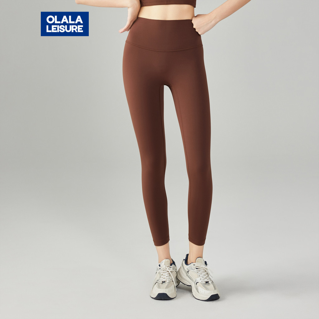 OLALA LEISURE กางเกงเลกกิ้ง  สูงขึ้น พร้อมกระเป๋าด้านใน ไว้ใจได้ในการใช้งานกีฬาและโยคะ