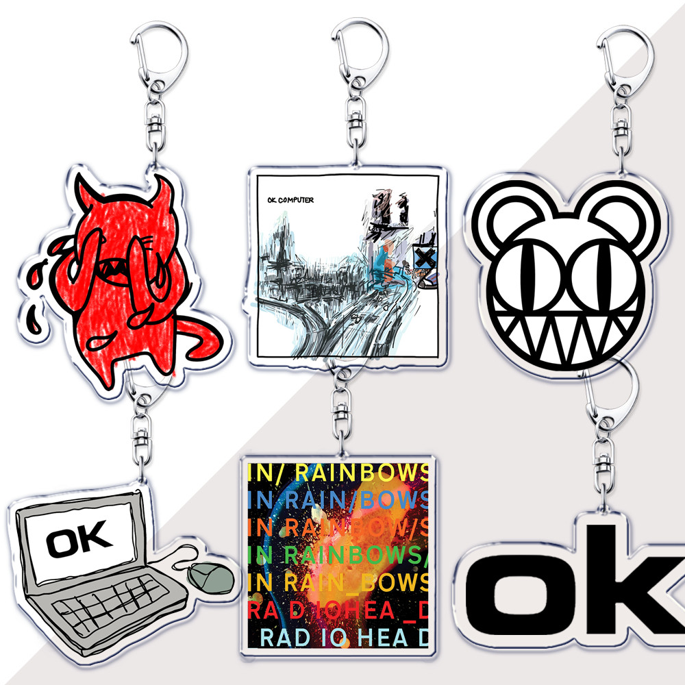 Indie Band Tom Yorke พวงกุญแจสําหรับผู้หญิงอุปกรณ์เสริม Ok คอมพิวเตอร์ใน Rainbows Alternative Crap M
