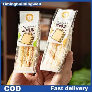 Twth 100 ชิ้นแซนวิช Wrappers พิเศษทิ้งง่ายฉีกขาดสามเหลี่ยมโปร่งใสเค้กเบเกอรี่ขนมปัง Paaging กระเป๋า QDD