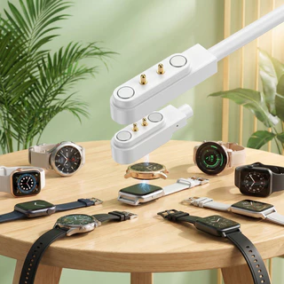 สายชาร์จแม่เหล็กนาฬิกาอัจฉริยะ 60 ซม. อินเทอร์เฟซ USB 2 พิน/4 พิน คุณภาพดี ทนทาน ปลอดภัยชาร์จเข้ากันได้กับนาฬิกาอัจฉริยะสากล