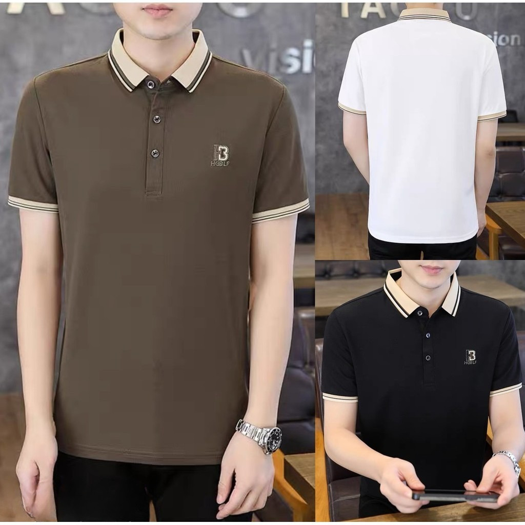 Chaistyle เสื้อแบบบางสำหรับฤดูร้อน เสื้อเชิ้ตผู้ชาย แขนสั้นคอปกลำลอง ความรู้สึกระดับสูง สีผสม ธุรกิจ