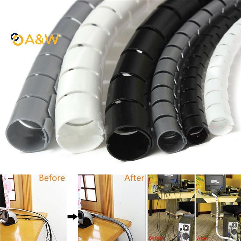 A&W 1M 8mm Wire Spiral Wrap Sleeving Band Tube Cable Protector Line Management