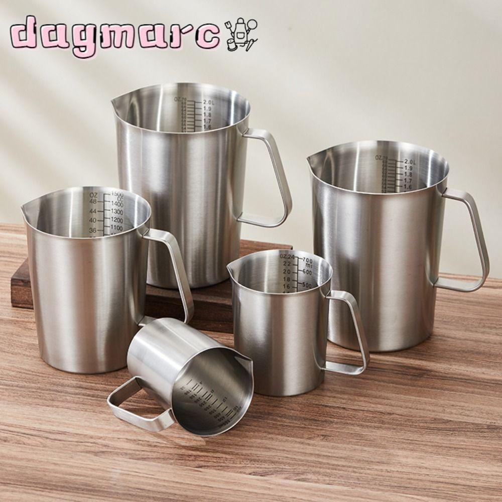 DAGMARC ห้องปฏิบัติการบีกเกอร์,หนา 304 สแตนเลสถ้วยตวง,พร้อมฝาปิดขนาดด้านในออกแบบความจุขนาดใหญ่ Liqui