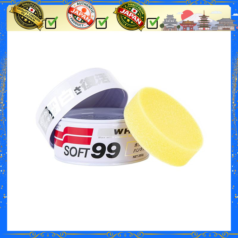 SOFT99 New Soft99 White Hanneri Wax 350g - Car Paint Protection & Shine with Sponge
