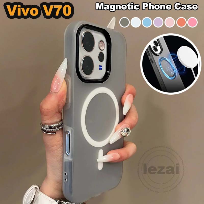 2in1 Magnetic Wireless ChargingเคสVivo V70 V70Elite V 70 Elite FE 5Gเคส ปลอก Anti-fall กันกระแทกหรูห